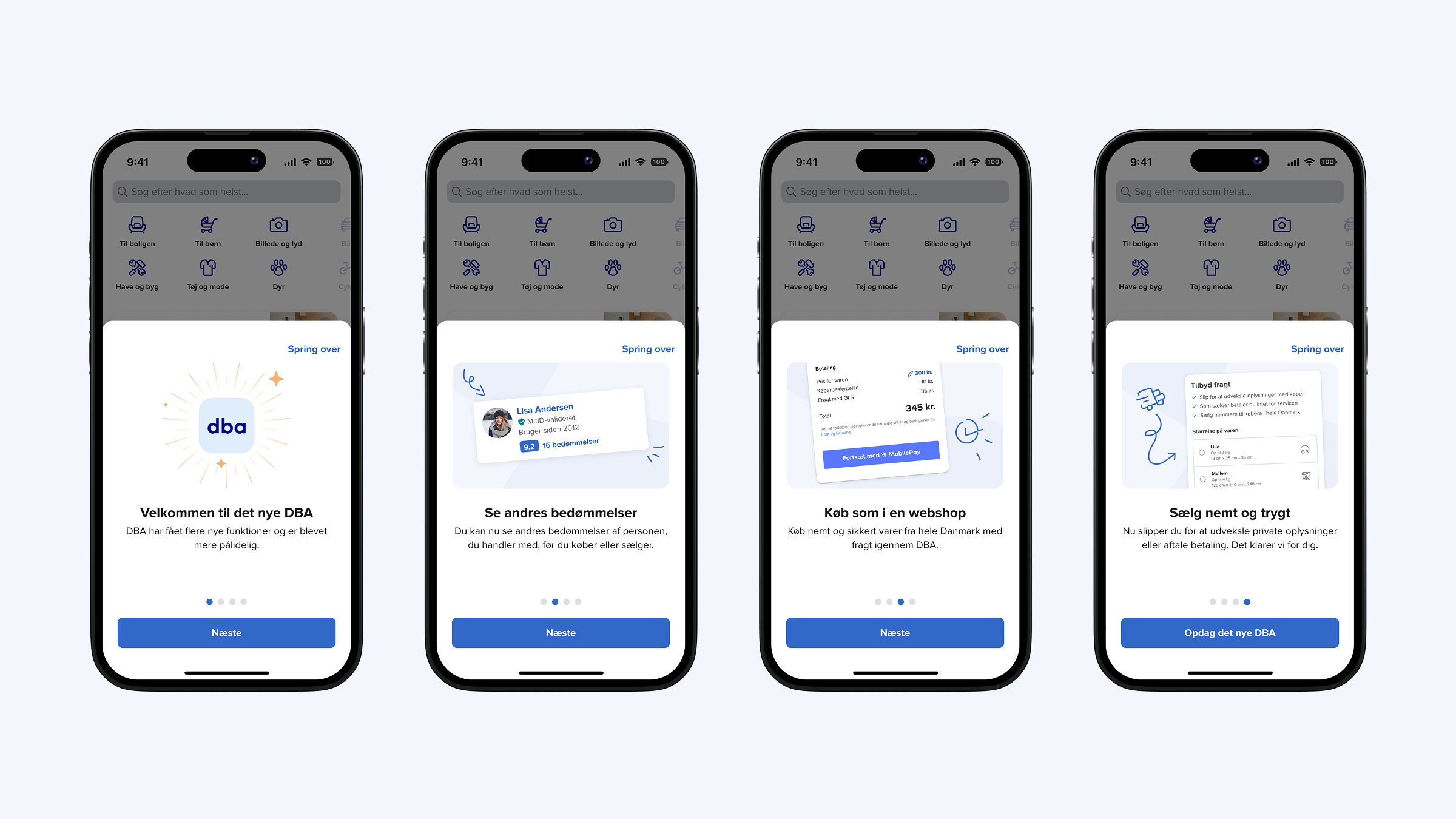 DBA onboarding flow (light mode)