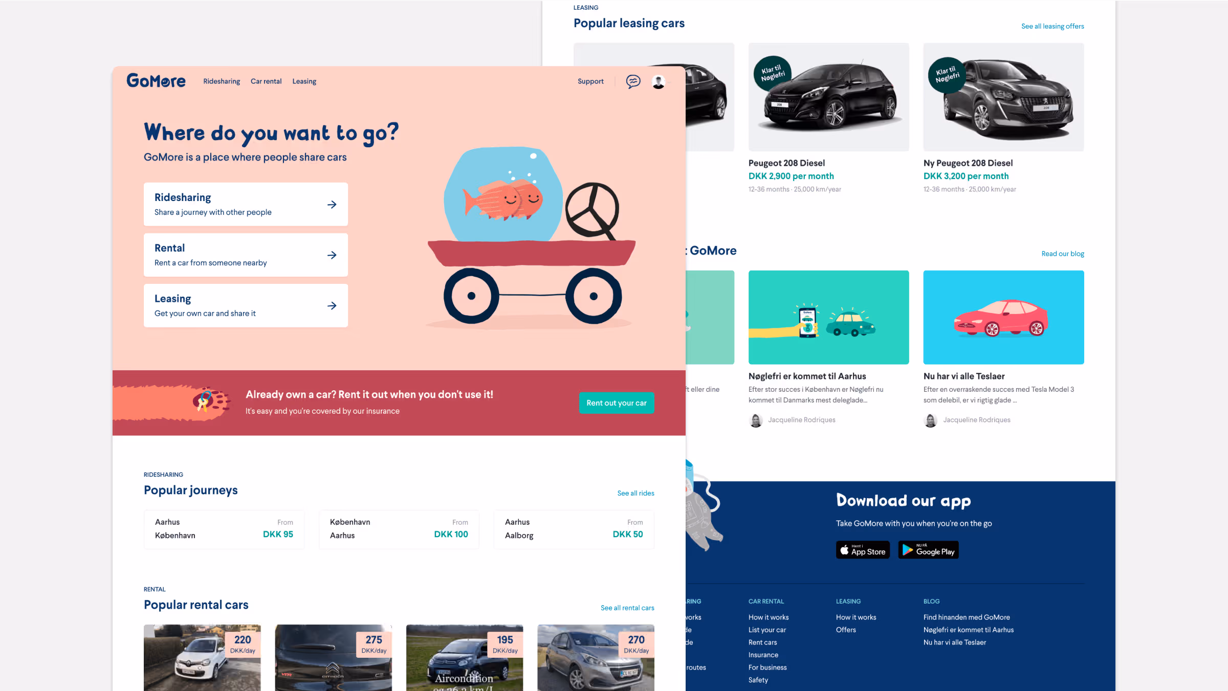 The updated homepage that Encourages discoverability.