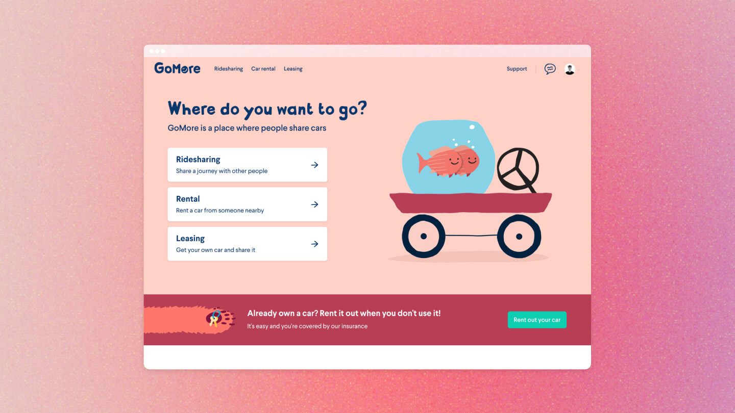 GoMore website rebrand case thumbnail